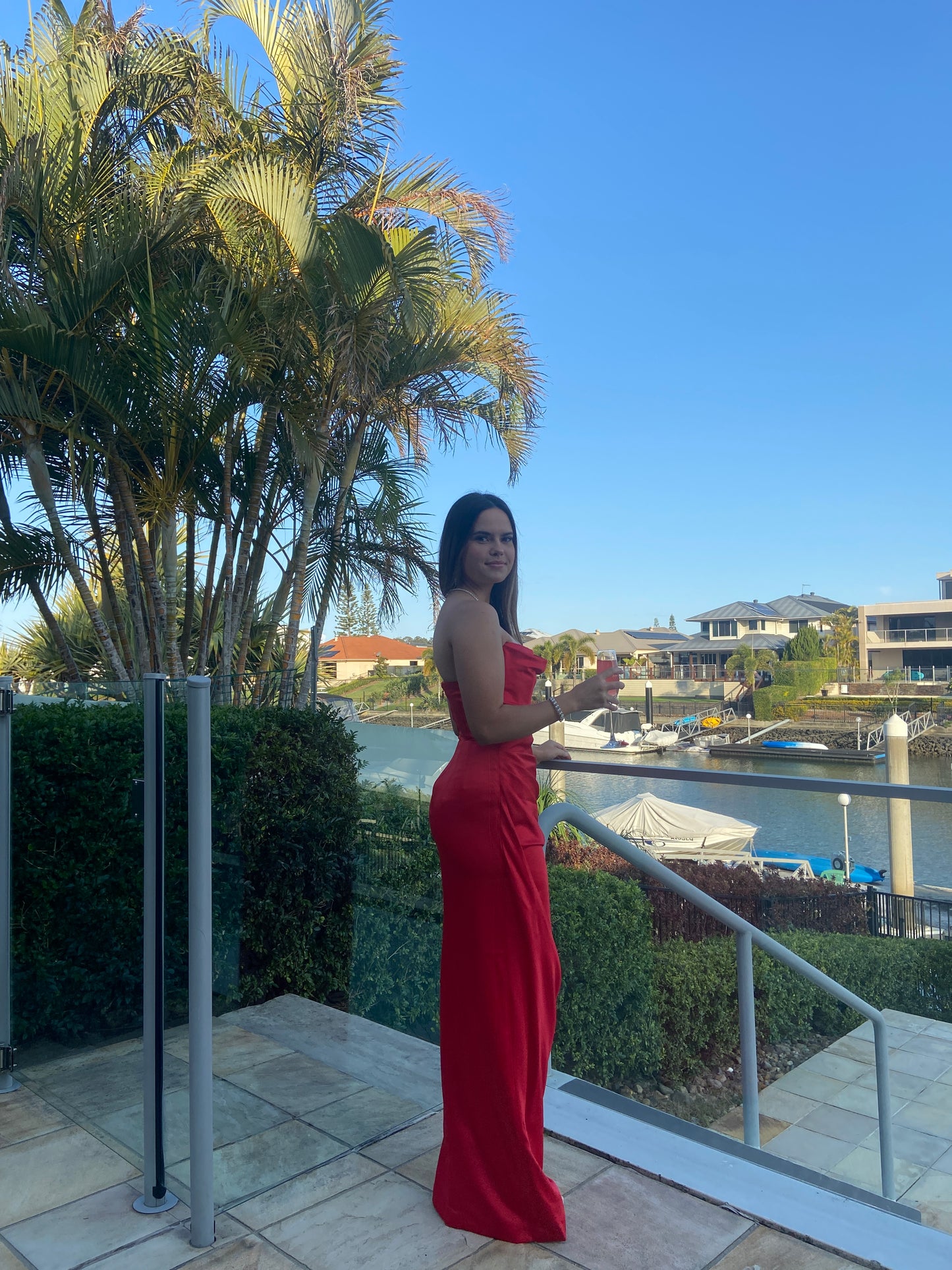 Adrienne Satin Strapless Gown