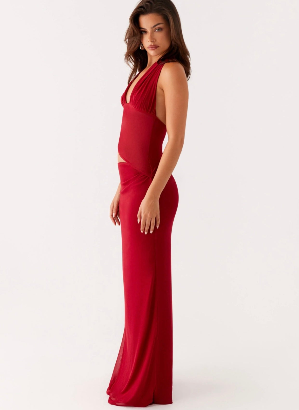 Main Act Halter Maxi Dress