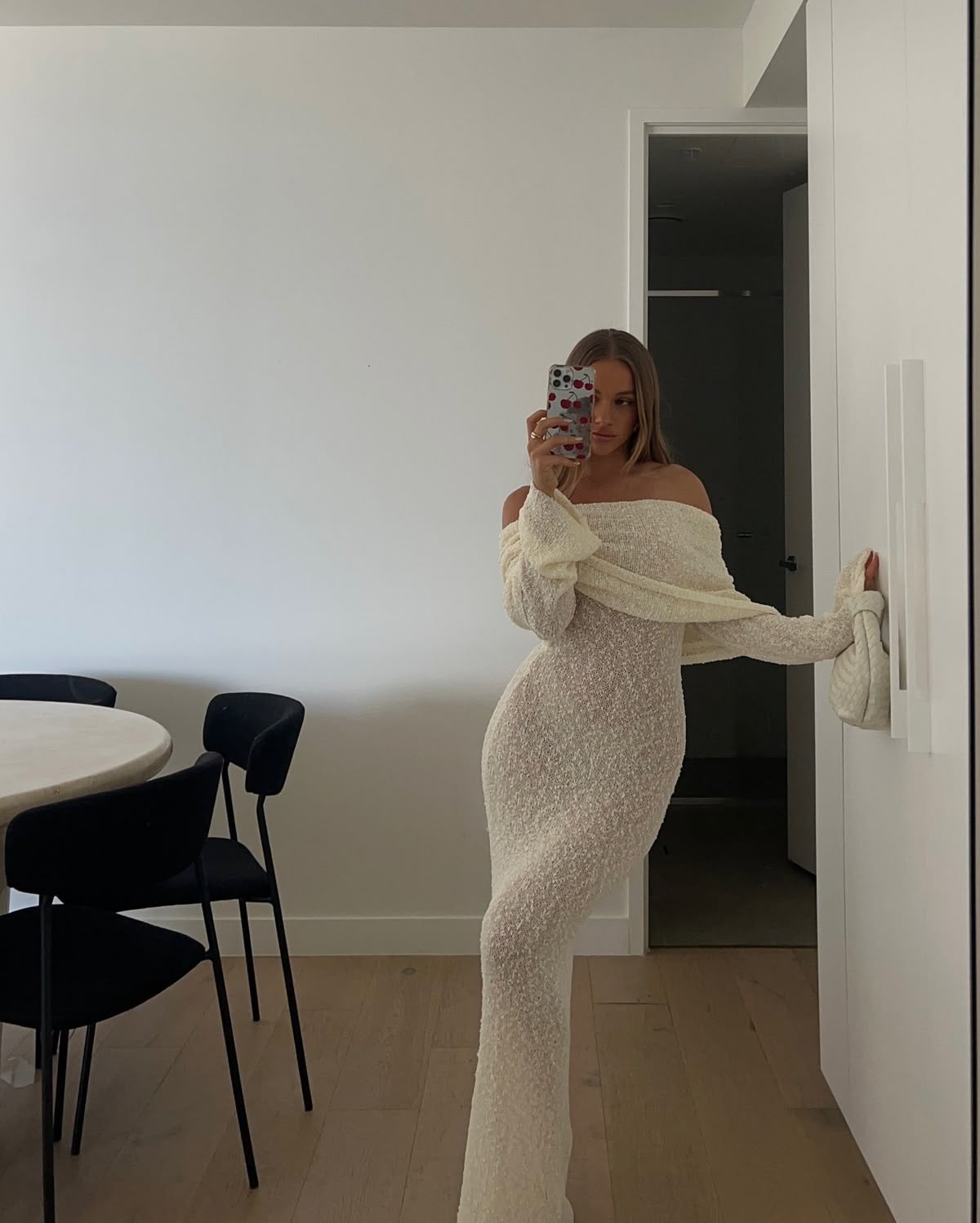 Marisol Off Shoulder Boucle Maxi Dress