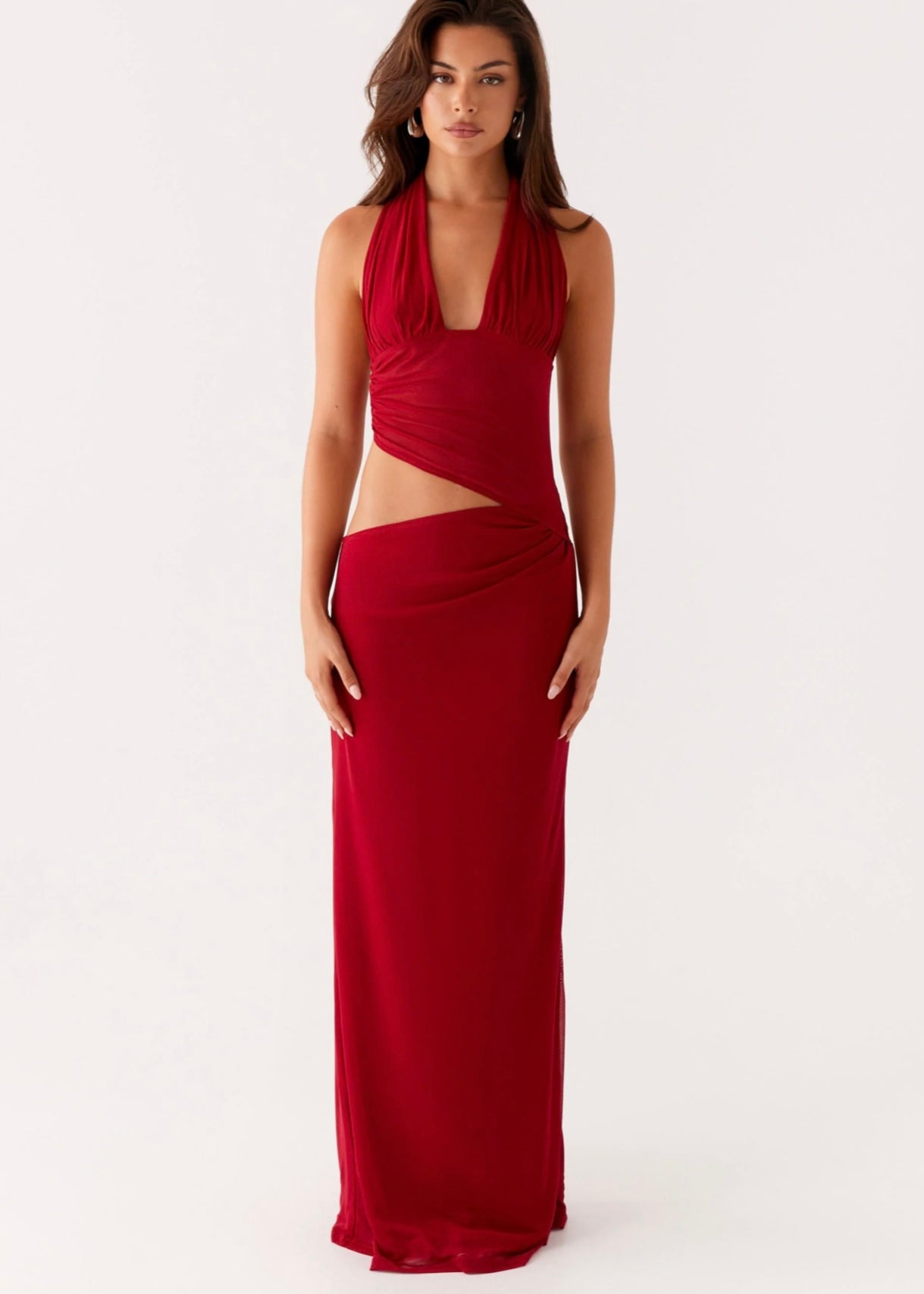 Main Act Halter Maxi Dress