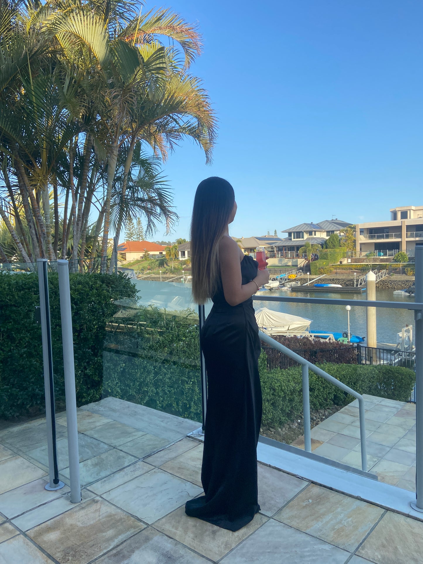 Adrienne Satin Strapless Gown